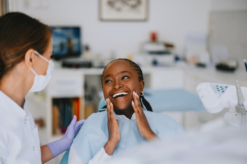Happy patient at Moberly Family Dentistry impressed with results of deep dental cleaning in Moberly
